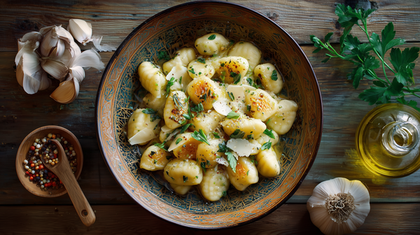 Gnocchi Aglio E Olio s petržlenom a syrom Grana Padano
